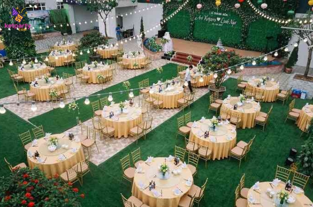 Với không gian thoáng đãng, sân vườn là nơi lý tưởng để tổ chức sự kiện